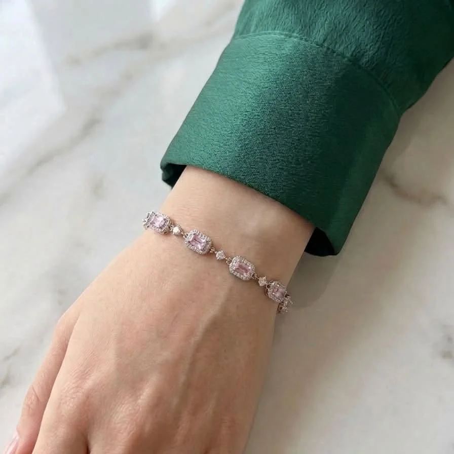 GÜL RÜYASI PEMBE KUARS TAŞLI BİLEKLİK
