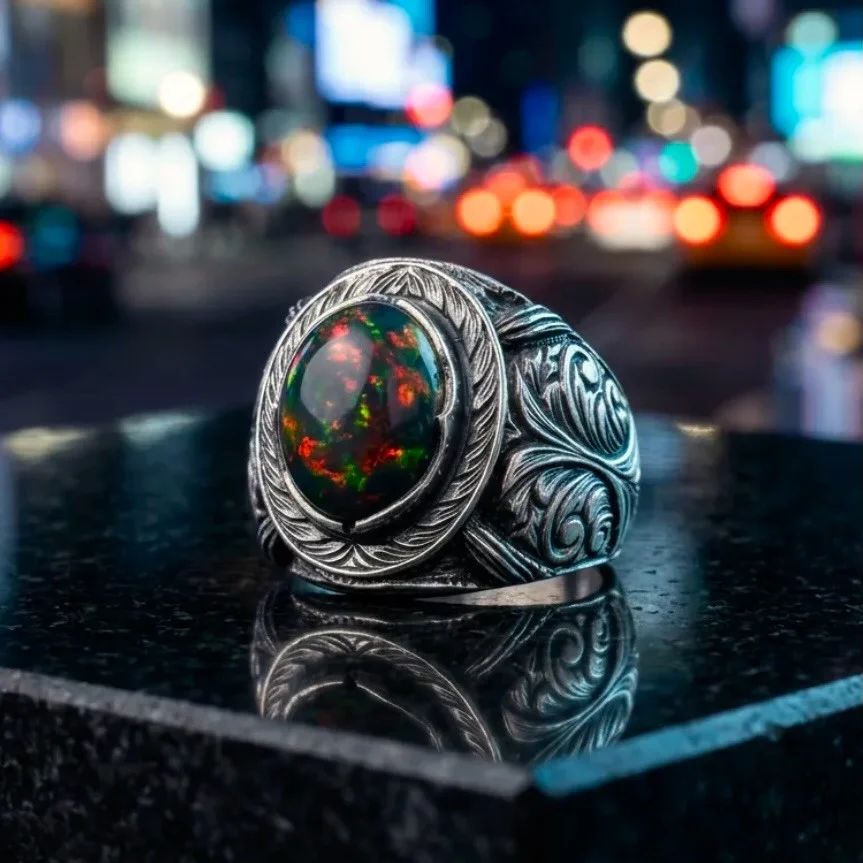 GECE PARILTISI OPAL YÜZÜK